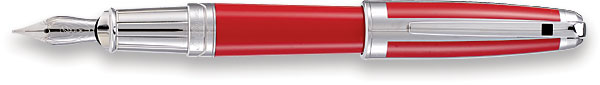 S T Dupont Crimson Red with Plat Trim  Large Fountain Pen