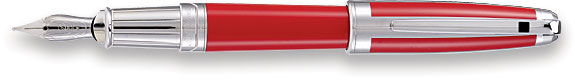 S T Dupont Crimson Red with Platinum  Medium Fountain Pen