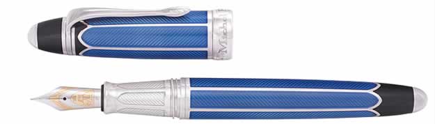 Michel Perchin Pen  - Blue with Platinum Metropolitan Fountain Pen