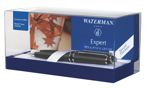 Waterman Matte Black Pen/Mechanical Pencil Set