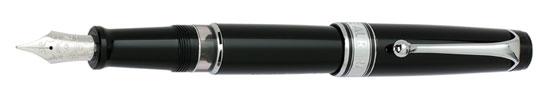 Aurora Optima Black Chrome Trim Fountain Pen