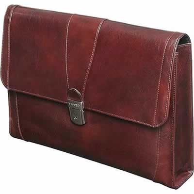 Bosca Envelope Flip Briefcase - Brown