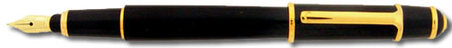 Cartier Mini Diabolo Black Gold Trim Fountain Pen