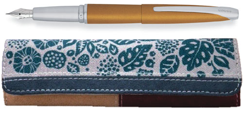 Cross ATX  Bahia Papaya Yellow Fountain Pen w/ Free Rafe