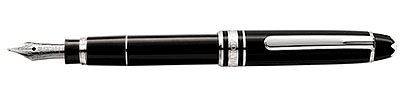 Montblanc Mozart Black  Platinum Plated Fountain Pen