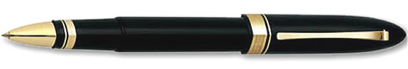 Omas 360 Rollerball Pen Black with Gold Trim 