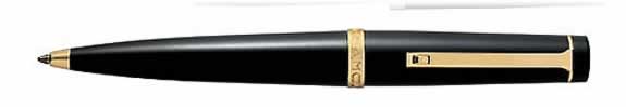 Omas Bologna Cotton Resin Black Gold Trim  Ballpoint Pen